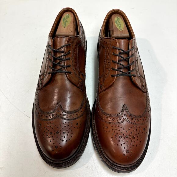 VERY GOOD J. Crew x Grant Stone Ludlow Wing Tip Longwing Derby Brogue Brown 10.5